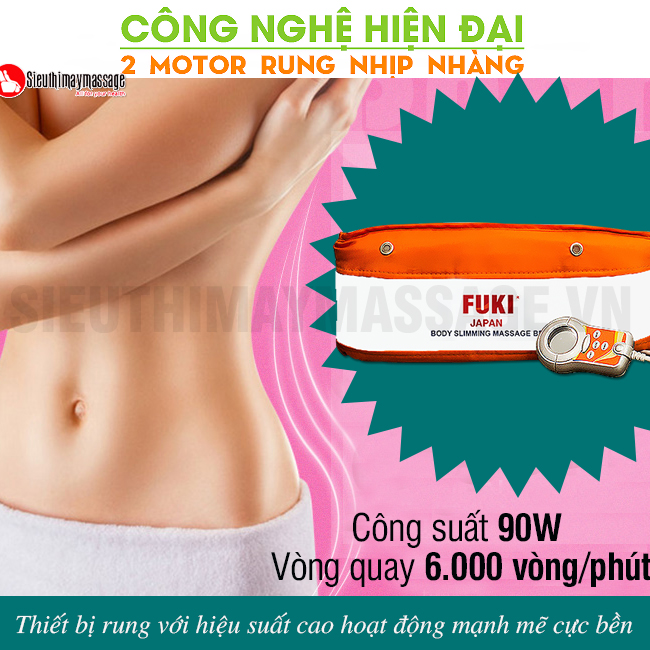 May massage bung FUKI FK 90 dong cao cap mau cam 8 - Máy massage bụng FUKI FK90 Thế hệ 2020 (màu cam)