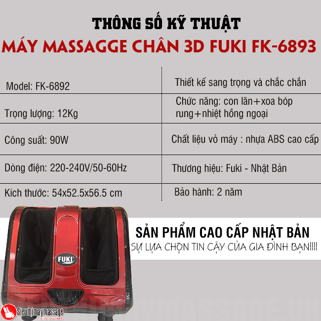may massage chan 3d Fuki FK 6893 3 - Máy massagge chân 3D Fuki FK-6893