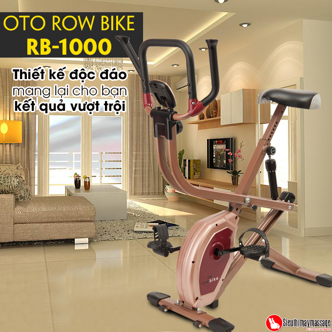 xe dap tap the duc oto Row Bike RB 1000 2 - Xe đạp tập thể dục OTO ROW BIKE RB-1000 (Rose Gold)